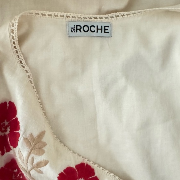 St. Roche Vintage Inspired Boho Embroidery Flowers Midi Dress Peasant Bohemian M - Picture 10 of 16